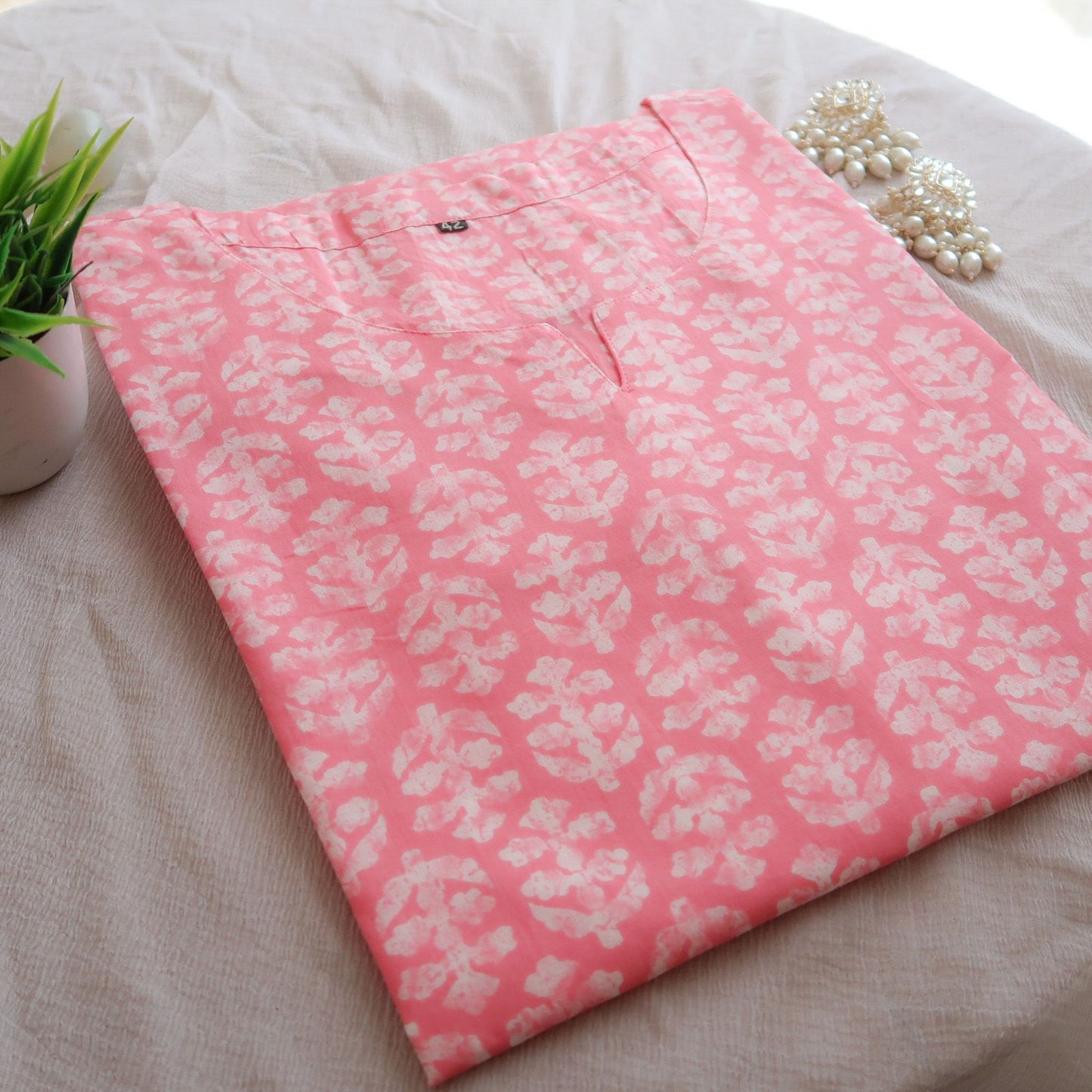 Pink Short Kurti (Slim Fit)