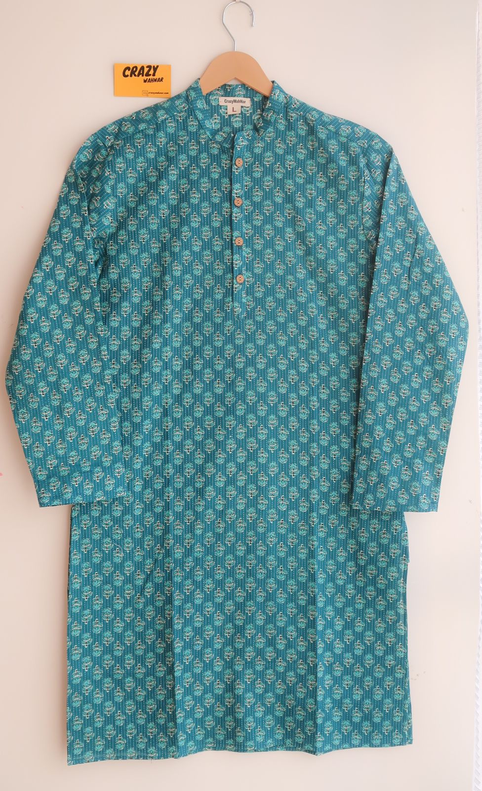 SALE: Azure Blossom Serenity Men Long Kurta