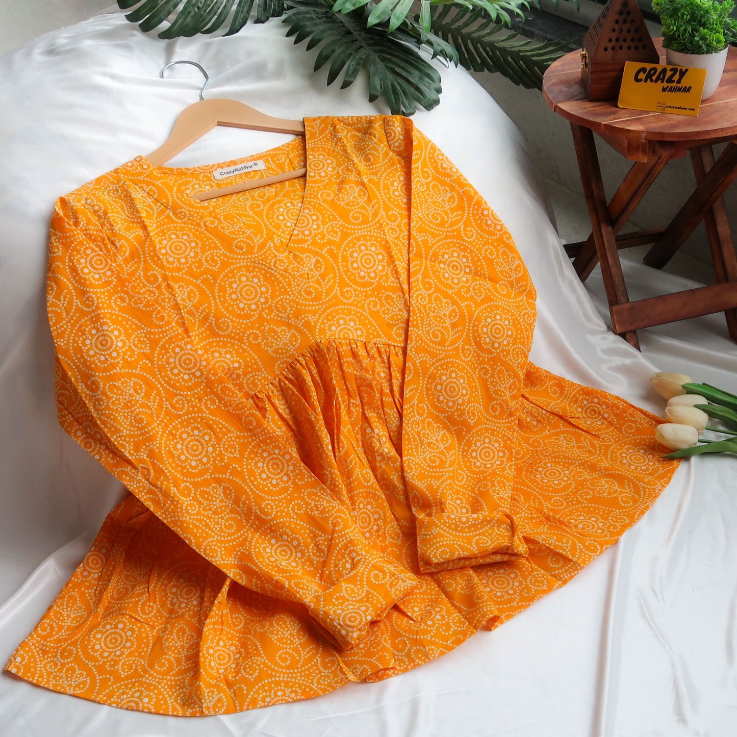 Viral Bandhej Churidar Short Kurti