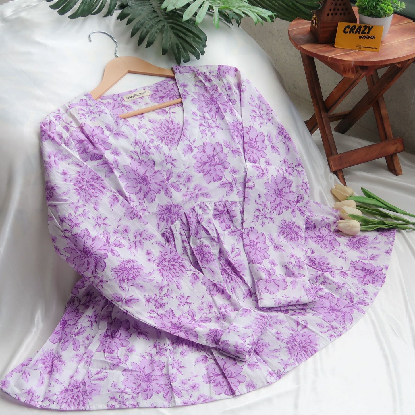 Lavender Love Churidar Short Kurti