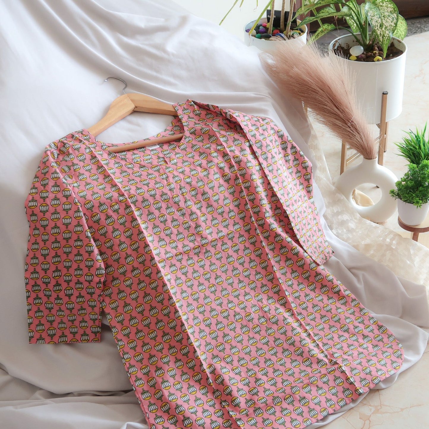 Lotus Blooms Peplum Top Short Kurti