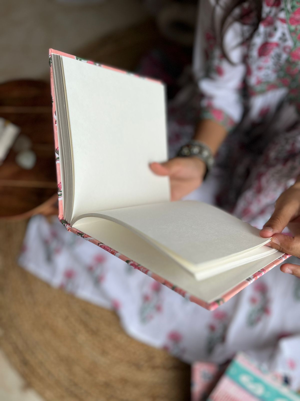 Peachy Floral HardBound Diary (125gsm)