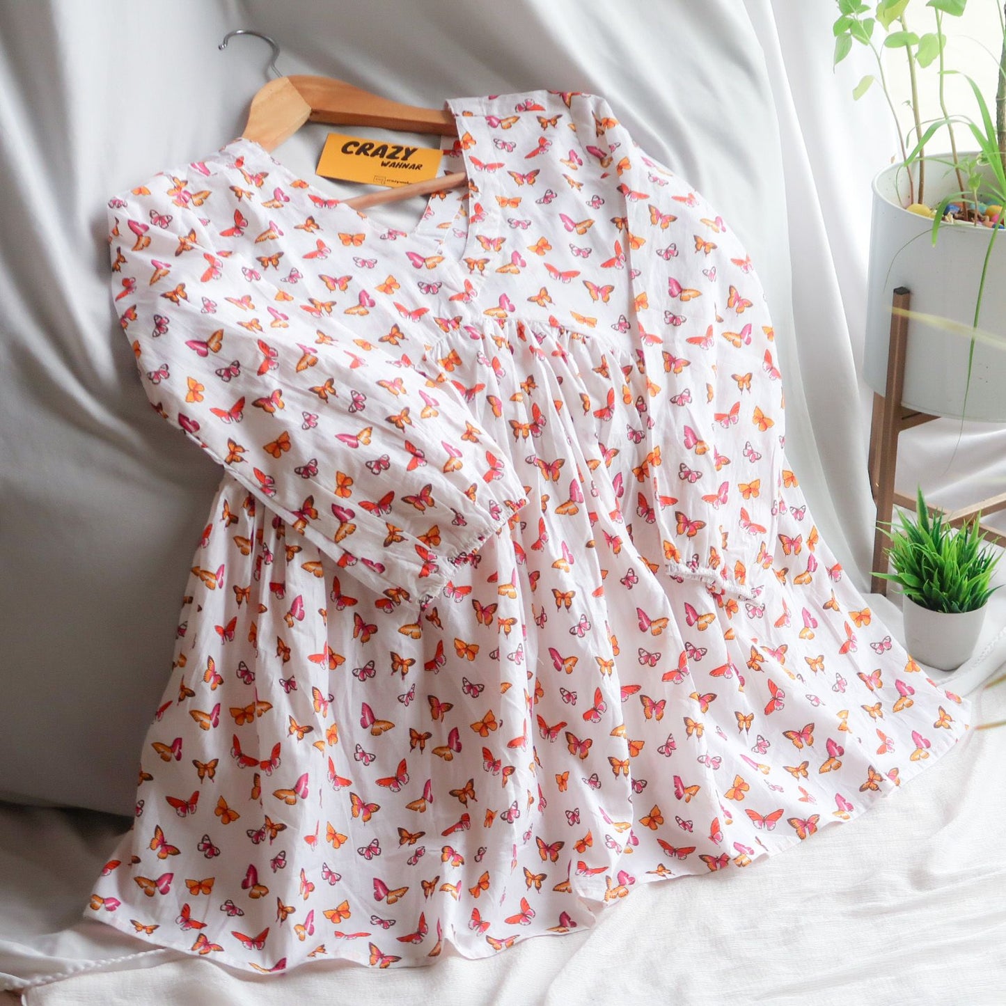Butterfly Whispers Peplum Top Short Kurti