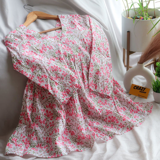 Whispering Petals Delight Peplum Top Short Kurti