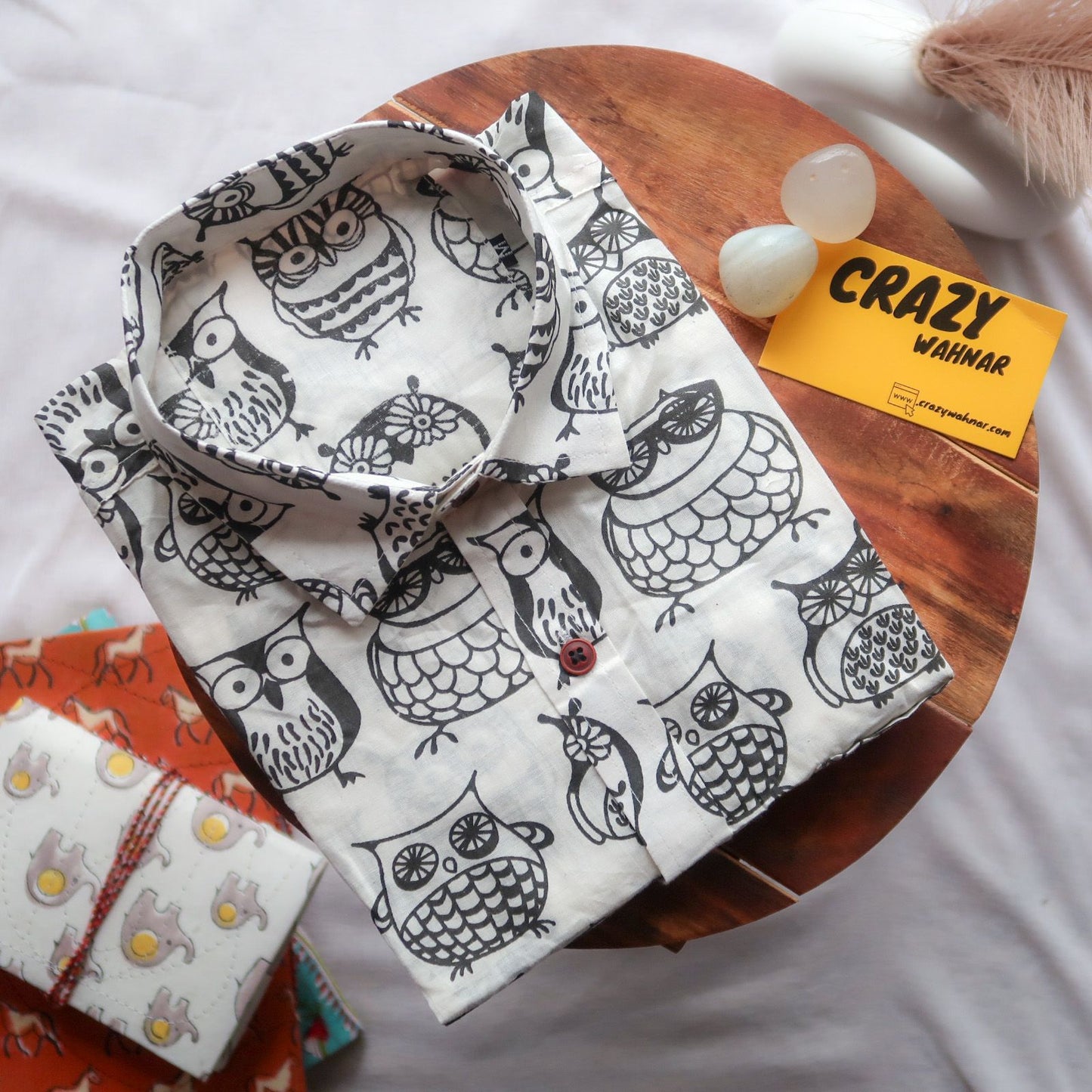 Monochrome Owl Short Sleeve Shirt