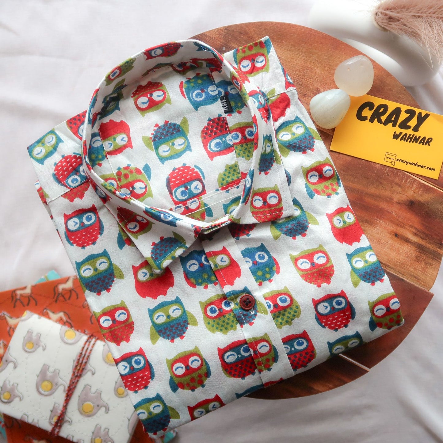 White Owly Short Sleeve Shirt