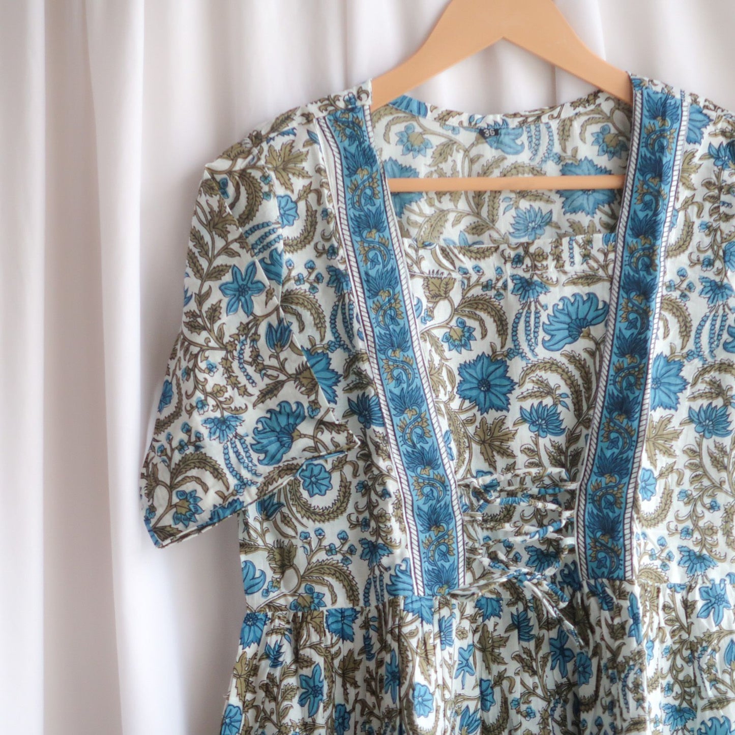 Blue Blossom Delight Short Kurti Top - SOS
