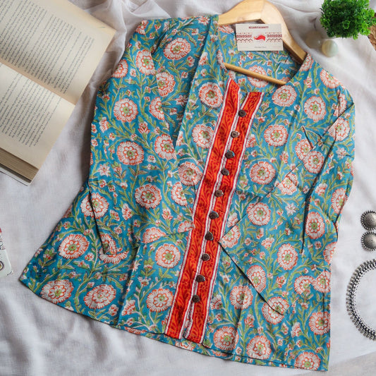 Sunset Bloom Splendor Crop Shirt Top - sos