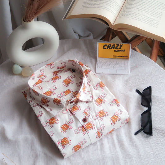 Savanna Elephant Elegance Short Sleeve Shirt