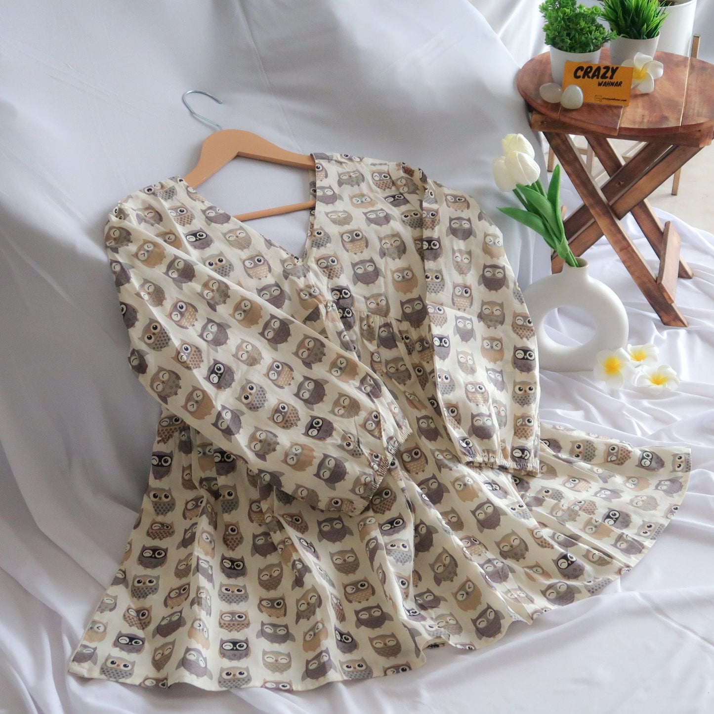 Owl Gaze Peplum Top Short Kurti