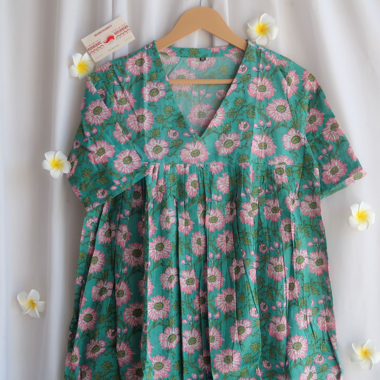 Verde Petal Cotton Dress Cum Kurti