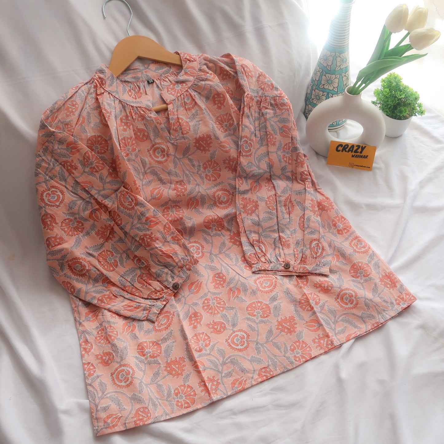 Floral Flamingo Breeze Top-Kurti