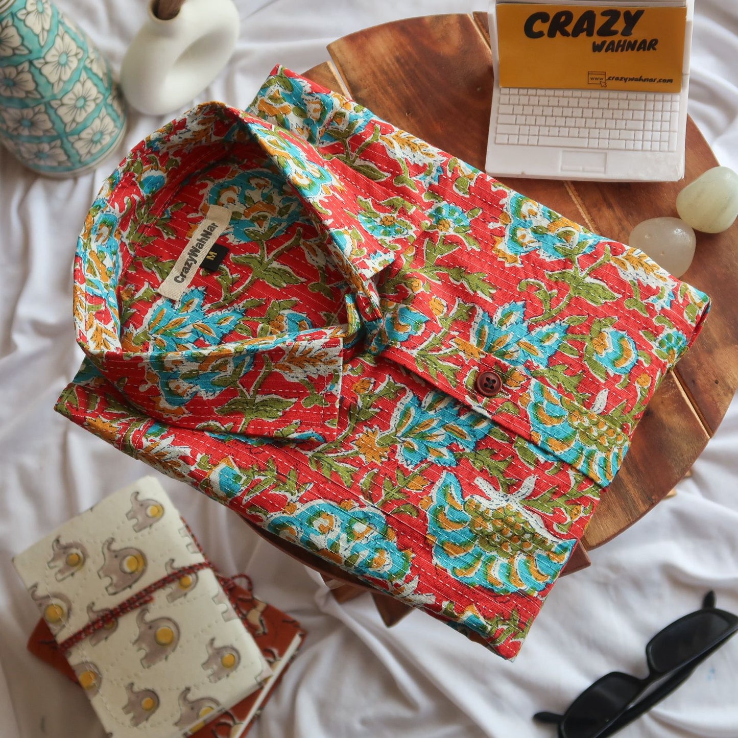 Crimson Floral Hues Full Sleeve Shirt