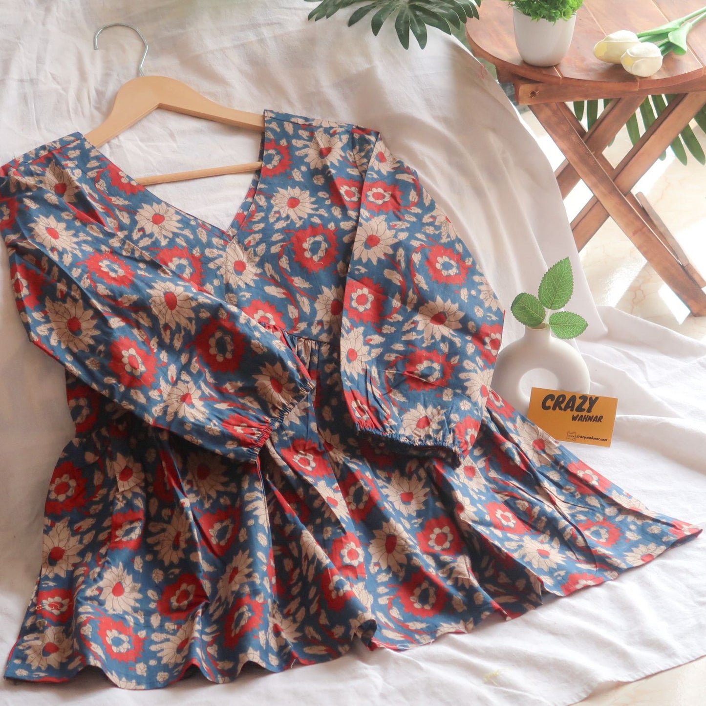 Twilight Blossom Peplum Top Short Kurti