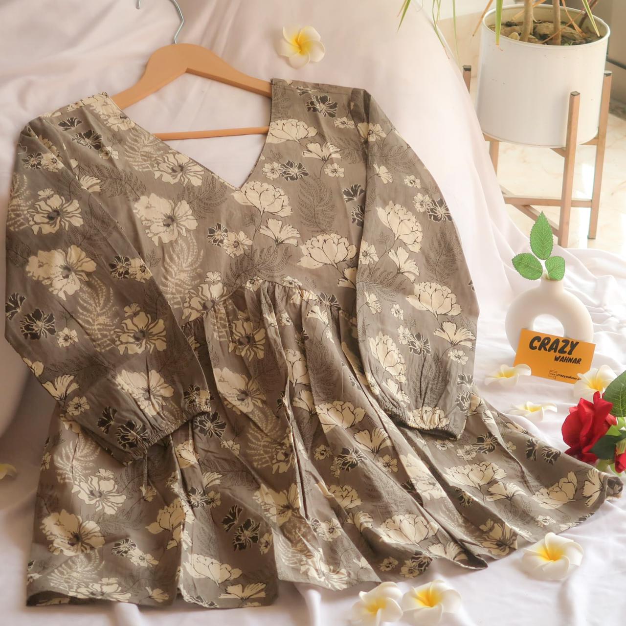 Lotus Bloom Peplum Top Short Kurti