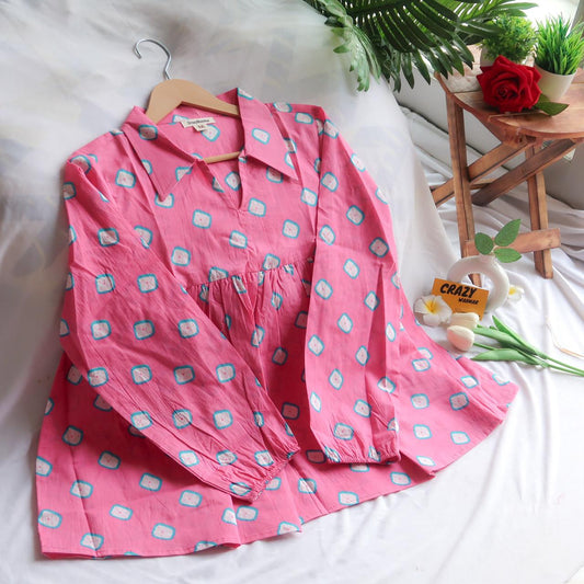 Funky Pink Top Short Kurti