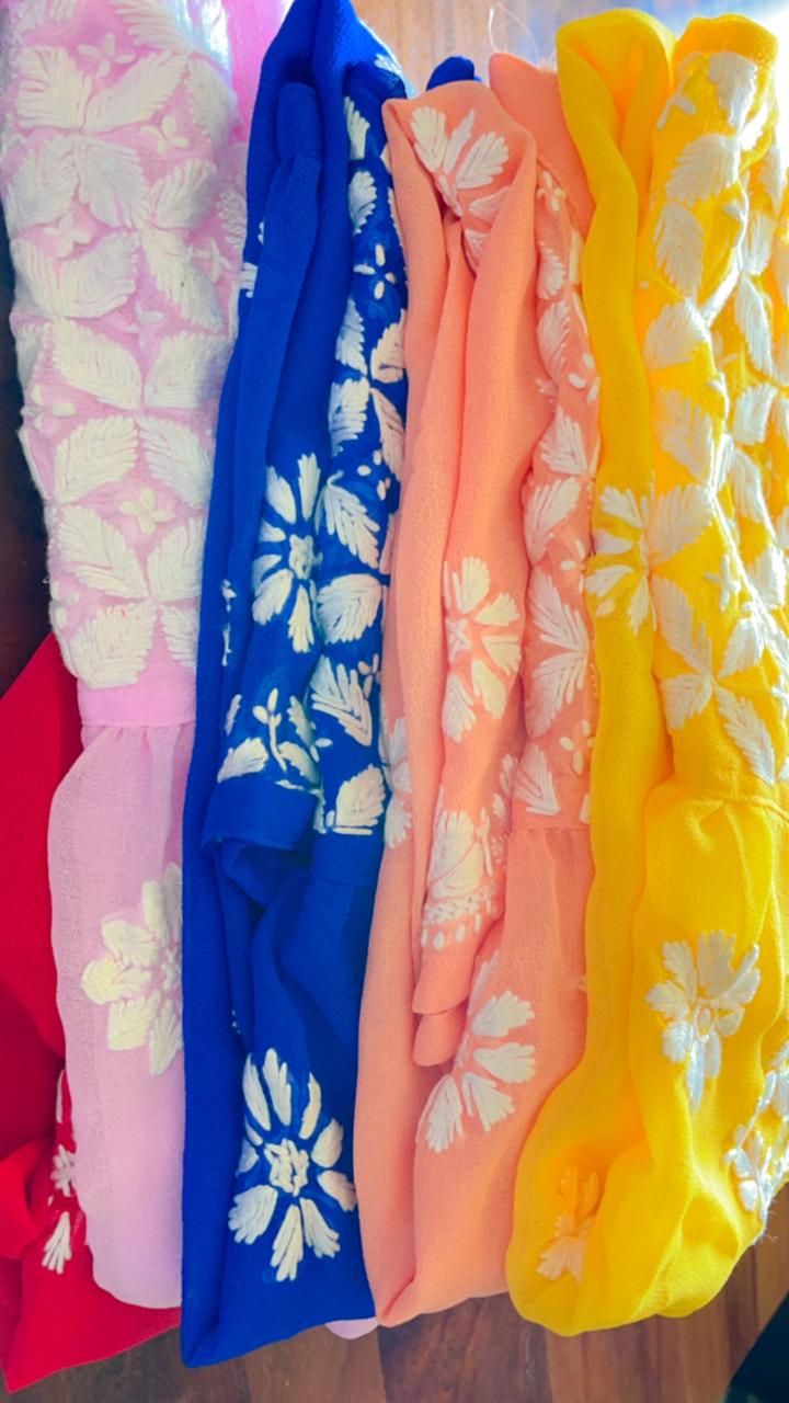 Summer Fizz Chikankari Short Top