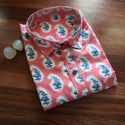 Bubblegum with flower Short Sleeve Shirt - SOS