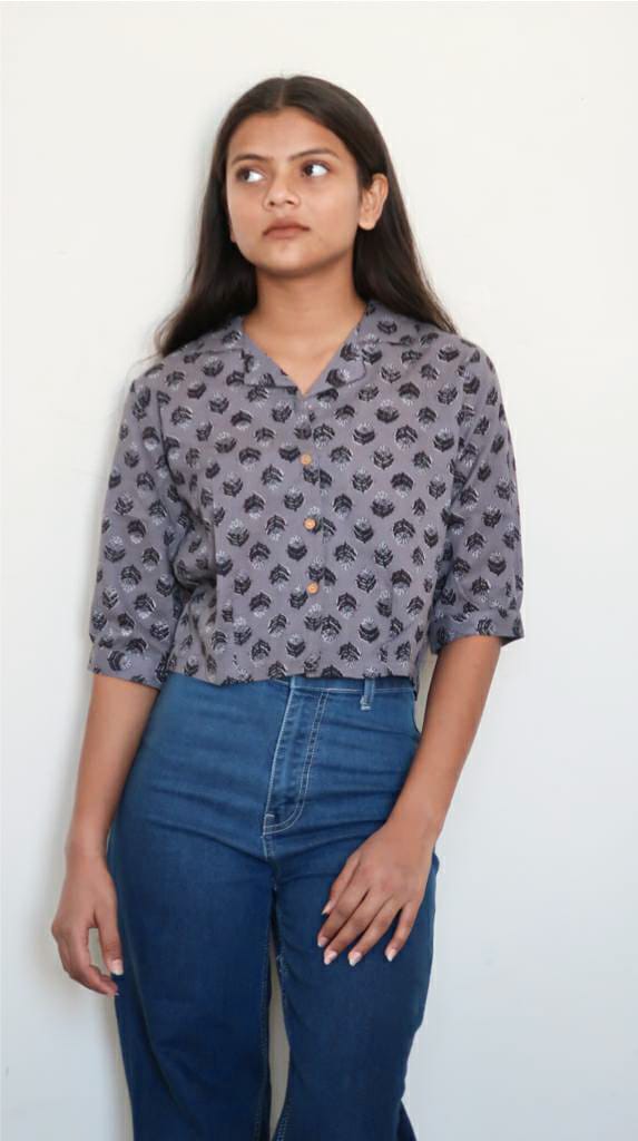 Gorgeous in Grey Cotton Crop Top