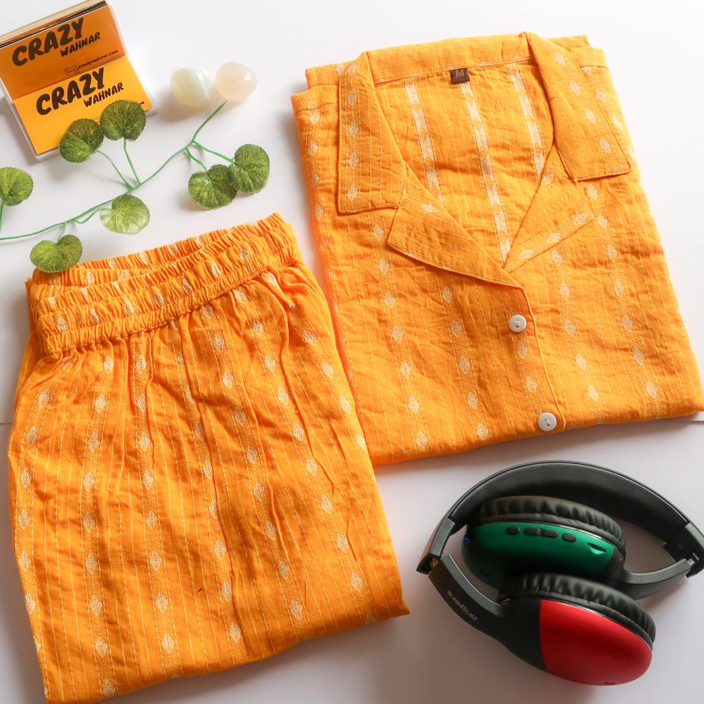 Mustard Women's Cotton Night-suit