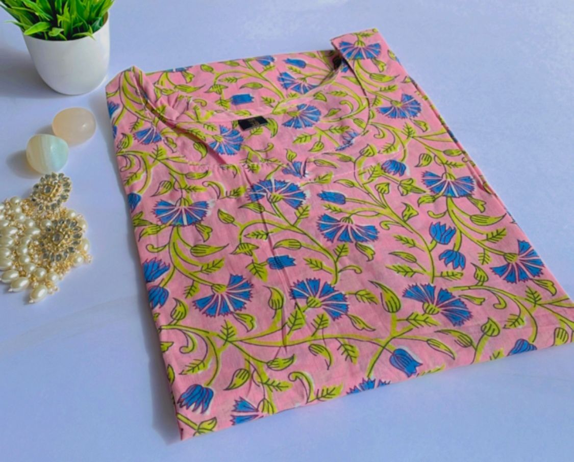 Soothing Pink Short Kurti Top (Slim-fit)