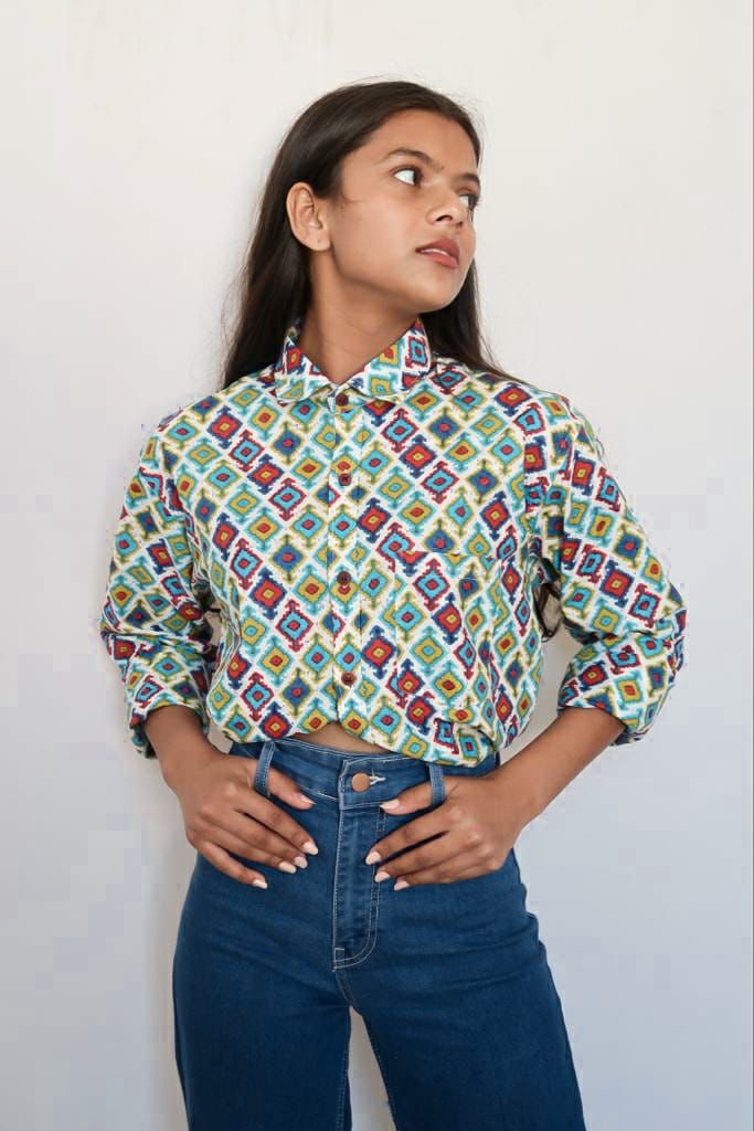 Rainbow Ikkat Full Sleeves Shirt