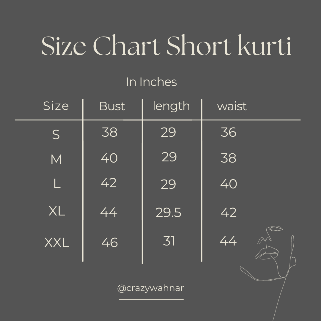 Soothing Blue Short Kurti (Slim Fit)