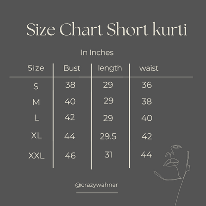 Grace Flower Short Kurti (Slim Fit)