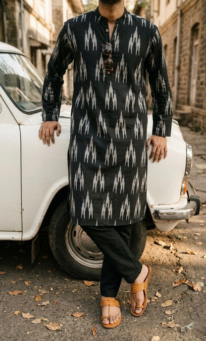 SALE: Classic Ikat Harmony Men Long Kurta