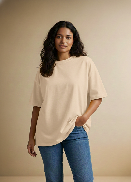Beige Oversize Unisex Tshirt