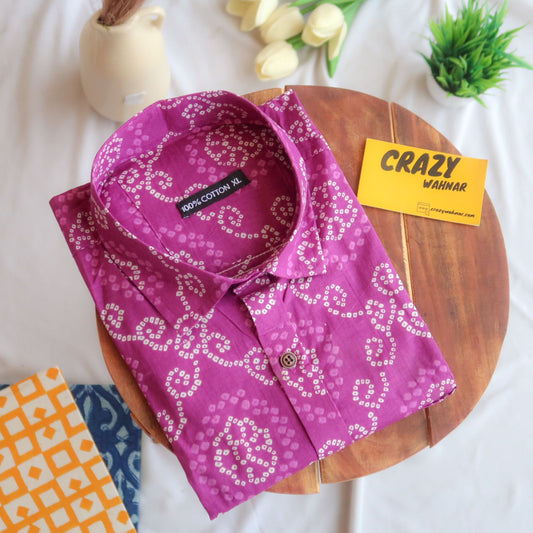 Purple Bandhej Delight Full Sleeve Shirt