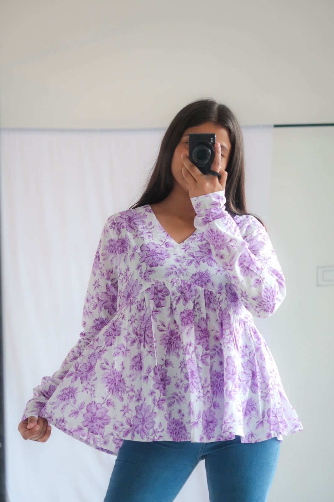 Lavender Love Churidar Short Kurti