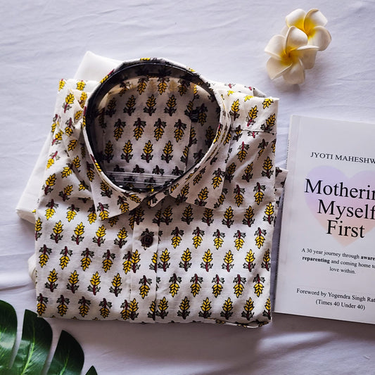 Yellow Motifs Short Sleeve Shirt