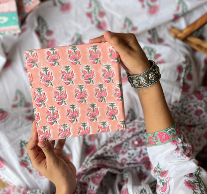 Peachy Floral HardBound Diary (125gsm)