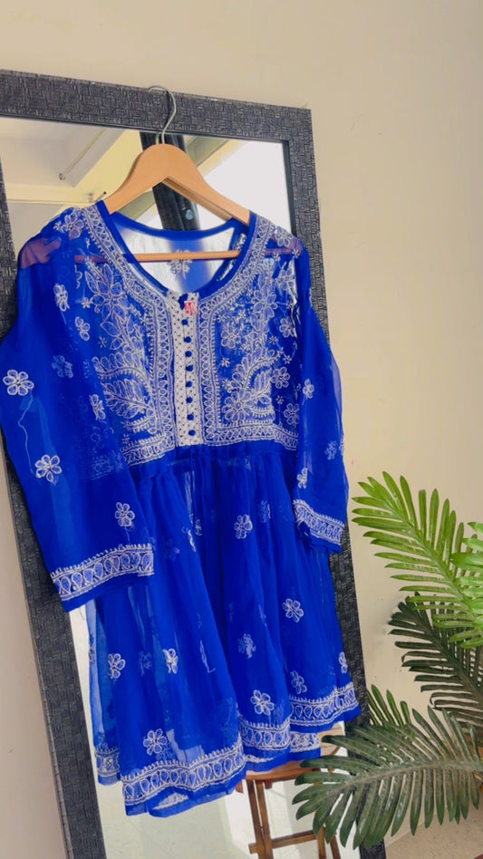 Yeh Shaam Mastani Chikankari Short Kurti Top