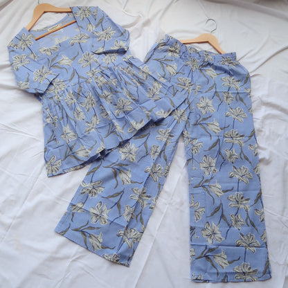 Leafy Blue Harmony Co-ord Set