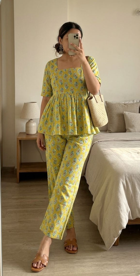 Sunflower Turquoise Booties Co-ord Set