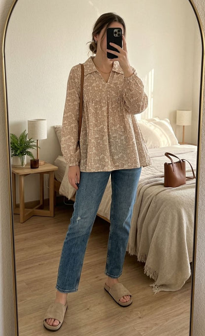 Coffee Nightowl Peplum Top Short Kurti