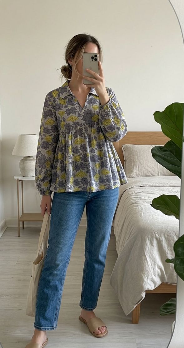 Wildflowers Peplum Top Short Kurti