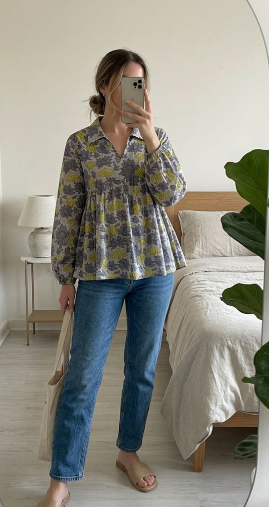 Wildflowers Peplum Top Short Kurti