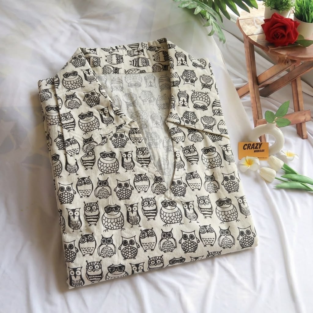 The Owl Peplum Top Short Kurti