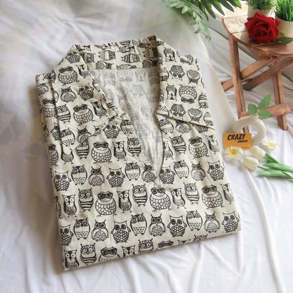 The Owl Peplum Top Short Kurti