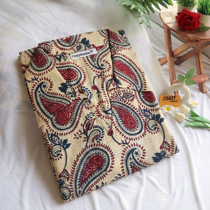 Beige Garden Peplum Top Short Kurti
