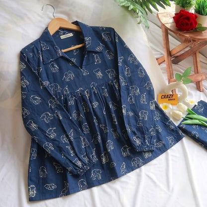 Kool Elephant Peplum Top Short Kurti