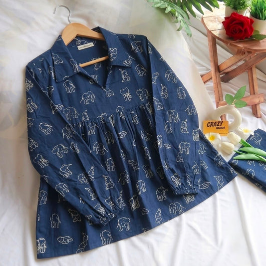 Kool Elephant Peplum Top Short Kurti