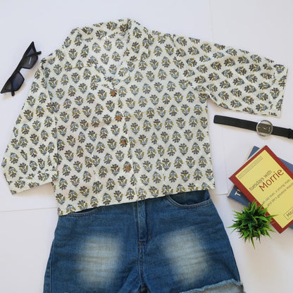 Whisk White Pure Cotton Crop Top